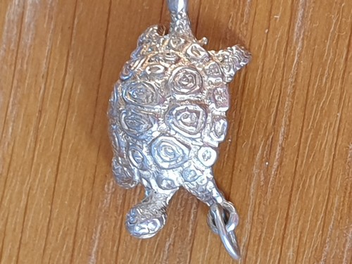 Vintage Turtle Solid Silver Charm Marked As SILVER - Picture 3 of 11