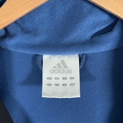 Vintage Y2K Adidas Jacket Mens Large Blue Black Track 3 Stripes