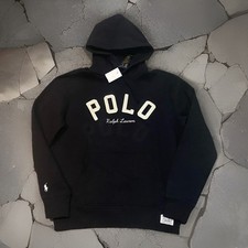 Polo Ralph Lauren Spell Out Logo Hoodie Sweatshirt Sweater Black NWT Men s M