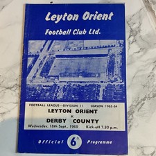 Leyton Orient v Derby County Football League Division 2 Programme 18 Sept 1963