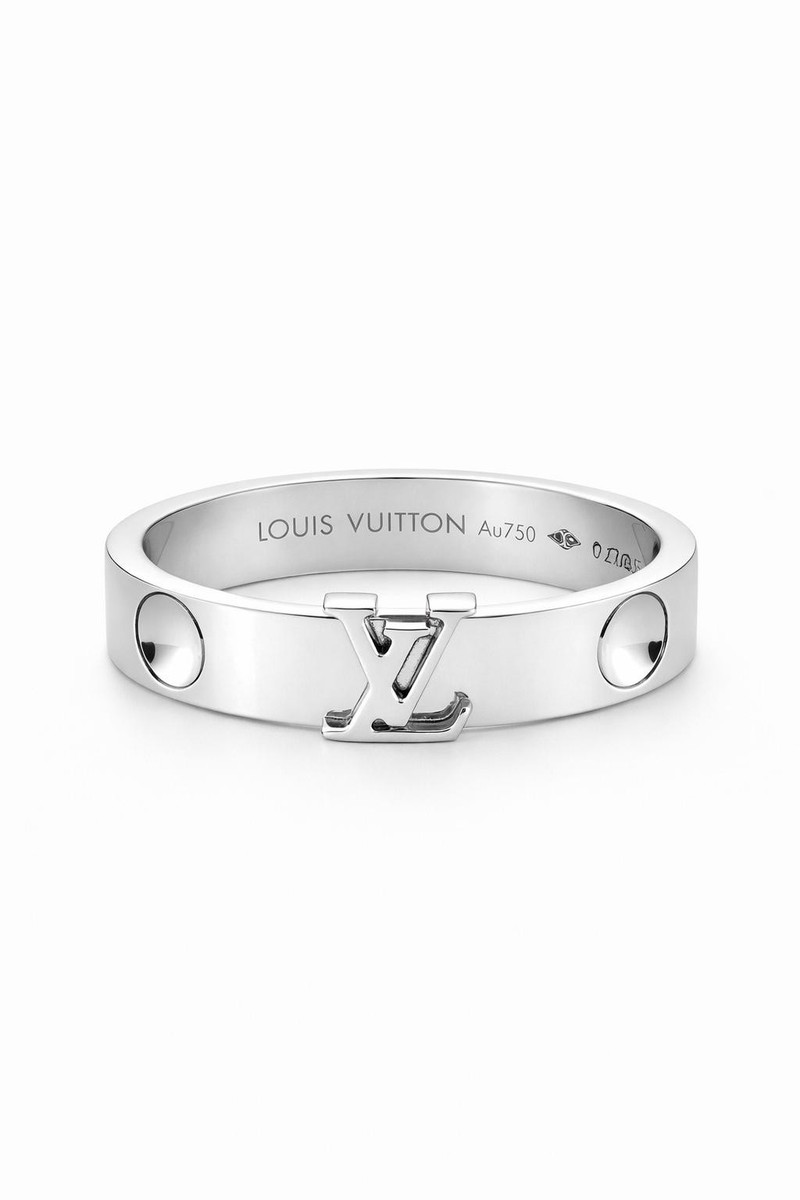 Louis Vuitton Empreinte Large 18k White Gold Ring 5mm wide Ring