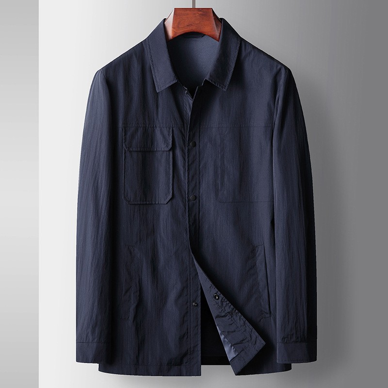 Giacca uomo nuova risvolto business casual cappotto slim fit soprabito fibbia fila singola