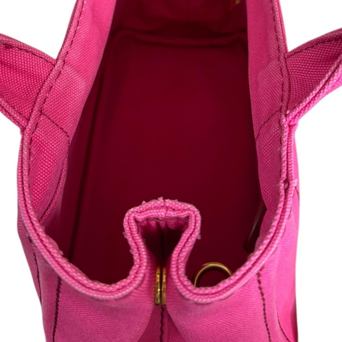 Prada Canapa Tote SS Shoulder Bag Canvas 1BG439 Pink Ladies PRADA Used from japa thumbnail 9