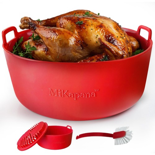 Reusable Silicone Air Fryer Basket – Sturdy Air Fryer Accessory, BPA-Free Sil...