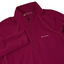 Columbia Omni-Heat Half Zip Baselayer Top Womens Small Pink Thermal XL6171