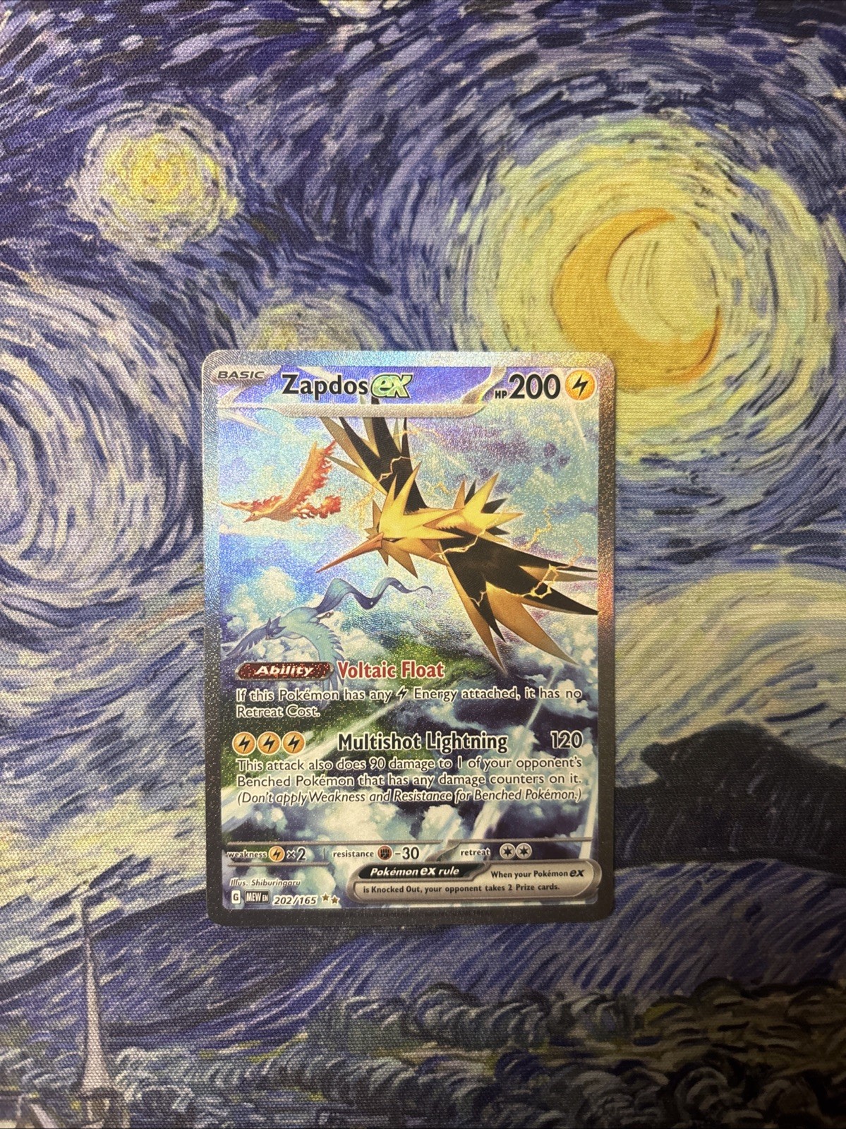 Zapdos EX 202/165 Scarlet & Violet 151 Special Illustration Rare Pokemon Card