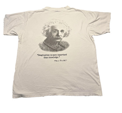Vintage Einstein Shirt Mens Large White E=MC2 Albert Einstein Graphic Science