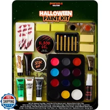 Spooktacular Creations 25 PCS Halloween Family Makeup Kit, 12 Color Special E