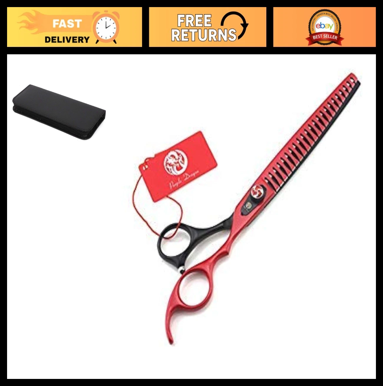 8" Professional Pet Grooming Scissors - Dog Chunker & Thinning Shears for DIY