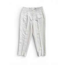 Zara High Waist Tapered Trousers Women XL Oyster White NWT 1608/732/251