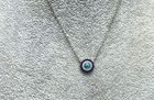Sterling Silver, CZ Evil Eye Necklace