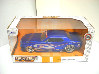 2018 Jada Metals BIGTIME Muscle 1/24 Blue W/ Flames 1965 Ford