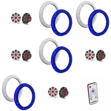 Kicker (4 Pair ) 45KM84L 8" LED Marine Speakers & 51KLSR88 - 8.8-Inch to 8-In...