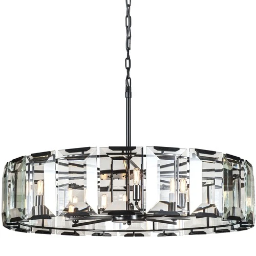 Elegant Lighting 1211D43 Monaco 10 Light 43"W Glass Chandelier - Black - Picture 1 of 5