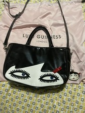 Lulu Guinness patent leather Doll Face Wanda -2 sided Bag with free keyring 