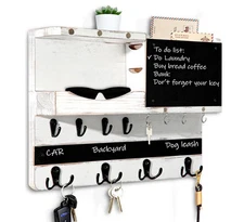 Key Holder for Wall Mount, Farmhouse Mail and Key Holder for Wall Hanger with...