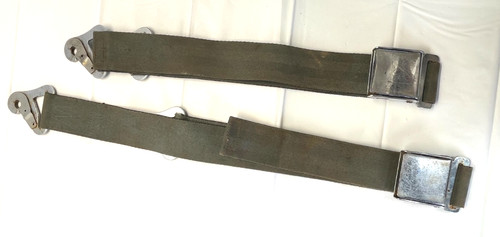 Vintage US Army Helicopter H21-BSafety (2) Complete Seat Lap Belts Detachable