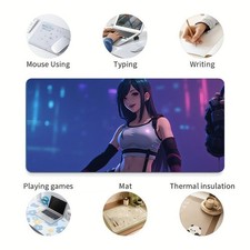 40 90cm1pc Cyberpunk Anime Girl Mouse Pad, high-definition printing, suitable fo