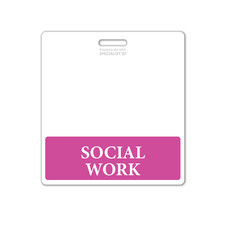 5 Pack - Social Work Badge Buddy Oversized Horizontal XL ID Badge Backer
