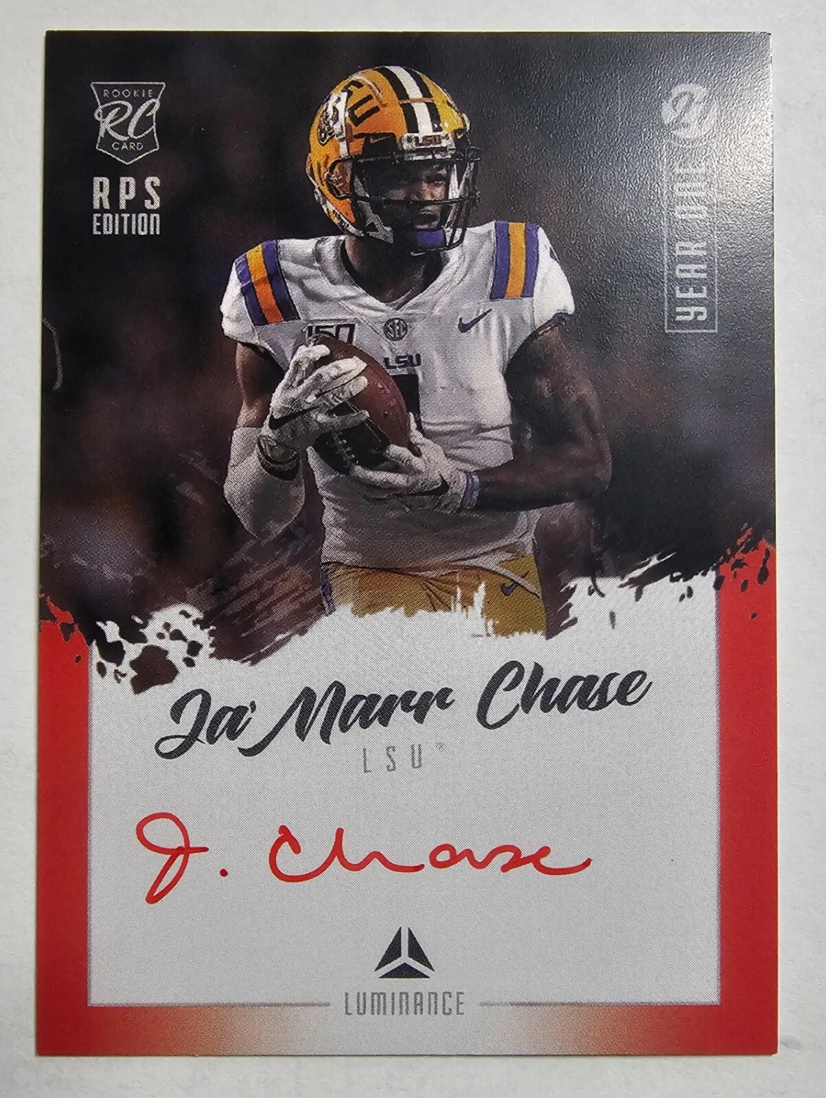 JaMarr Chase Panini Luminance Year One Signatures Rps #YSJC Red