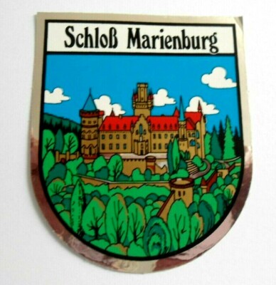 Souvenir-Aufkleber Schloss Marienburg Pattensen Hannover Georg V. 80er Oldtimer
