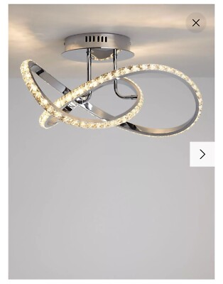 John Lewis Zephyr LED Kristall halbbündige Deckenleuchte, Chrom (ex Display)