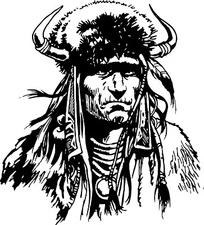 Native Chief Americian Indian Warrior Car Truck Window Vinyl  Decal Sticker