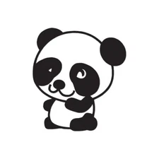Cute Panda Bear - Vinyl Decal Sticker - Multiple Color & Sizes - ebn506