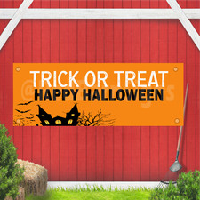 Trick or Treat Happy Halloween Indoor Outdoor Vinyl Banner Design