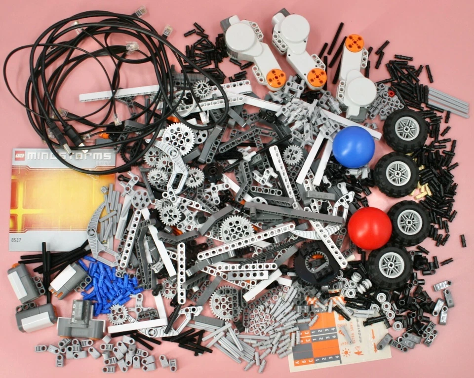 Retired Lego Mindstorms NXT 8527 Parts Lot CD Sensors Tires Cables Motors Axles - Image 2 of 4