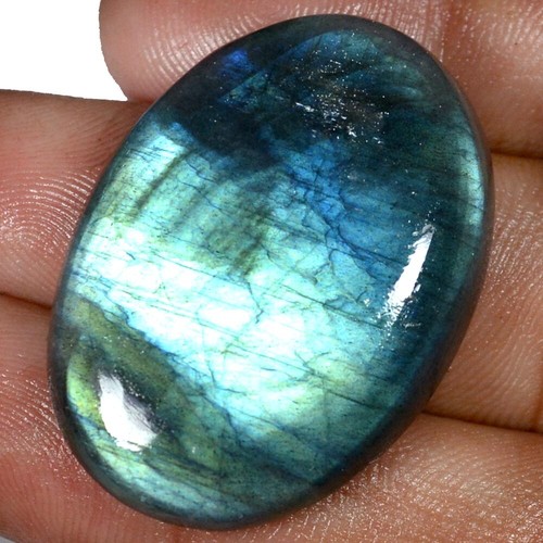 111.80Cts 100% Naturel Bleu Sculpté Labradorite Poire Cabochon Desseré