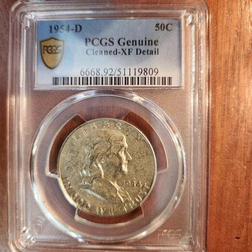 1954 50c Franklin Silver Half Dollar Coin XF
