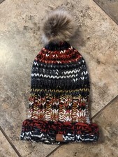 NWT FRYE Marled Chunky Knit Pom Beanie HAT Womens NEW