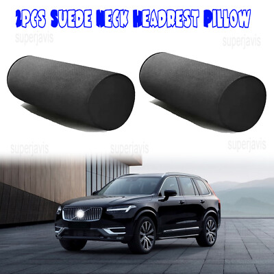 2Pcs Suede Neck Headrest Pillow Cervical Spine Protection Cushion For Volvo XC90