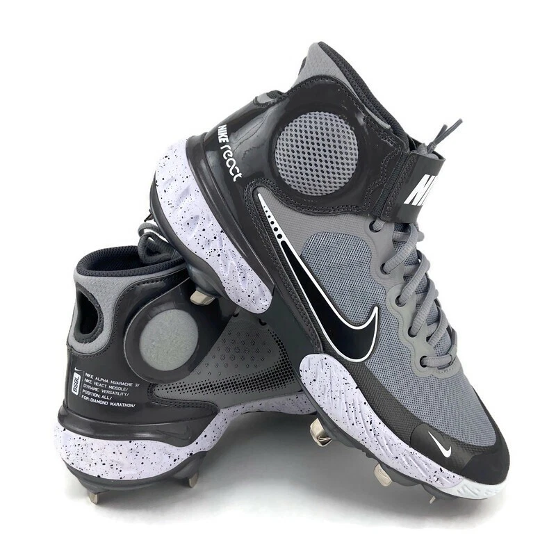 Nike Alpha Huarache Elite 3 Mid White Iron Grey for Sale  display picture 2