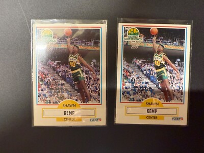 Lot of Two 1990 Fleer Shawn Kemp Basketball Cards - We Combine Shipping