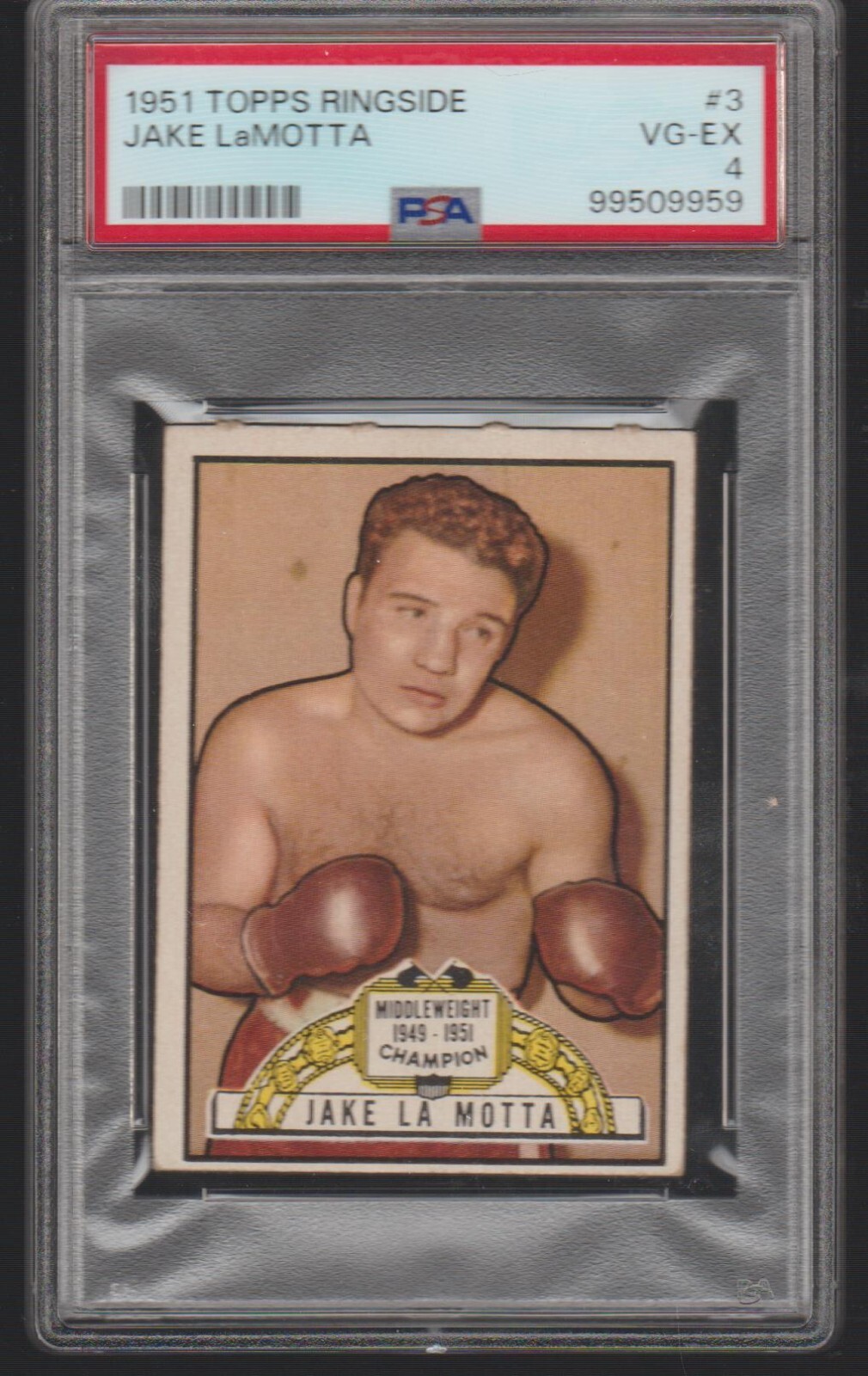 1951 Jake LaMotta Topps Ringside Boxing #3 PSA 4^ ICONIC CLEAN HOF *RAGING BULL