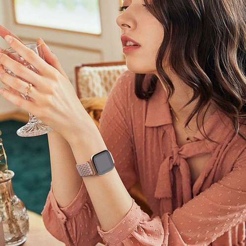 Soft Nylon Strap Elastic Watch Band Woven Loop For Fitbit Versa / Versa 2 / Lite - Picture 5 of 15