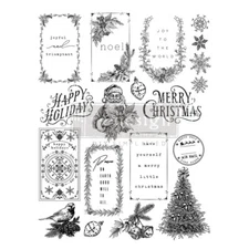 Redesign With Prima "Santa's Helper Tags" Decor Clear Stamp, Christmas Gift Tags