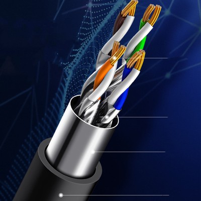 Cat 8 Network Cable 40Gbps High Speed 2000MHz Double Shielded 26AWG Cat 8 Et Kit