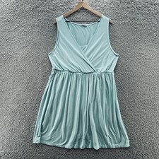 Fresh Produce Dress Women 1X Light Blue Knit T Shirt Rayon Spandex Tank Dress