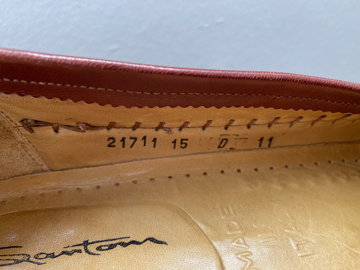 SANTONI Relaxed Burgundy Maroon Leather Fringe Tassel Loafer Dress