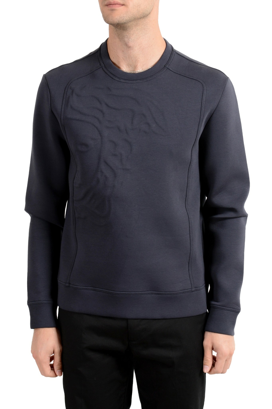 Мужская серая толстовка с круглым вырезом и логотипом из коллекции Versace 27290₽