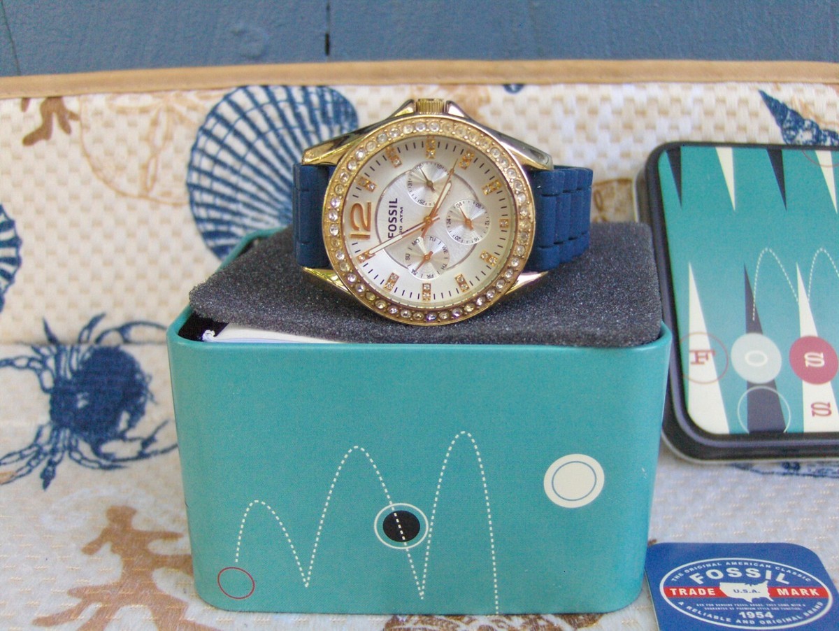 Fossil Riley Fossil Uhr Swarovski Fossil Riley Multifunction