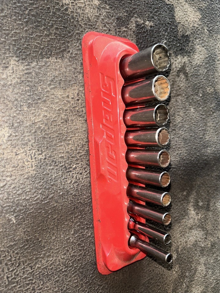 Snap-on Tools USA NEW 14pc 3/8" Drive SAE 12pt Chrome Deep Socket Set ...