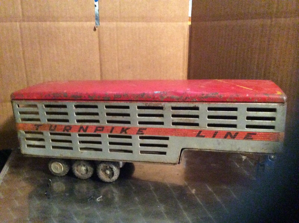 Vintage Pressed Steel Turnpike Line Transporter Carrier Cow