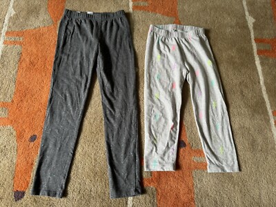 Gap Mädchen grau glitzernd & Blitz 3/4 Länge Leggings Paket Small/Alter 6-7