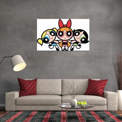 V2443 The Powerpuff Girls Three Characters Cartoon Art Decor WALL