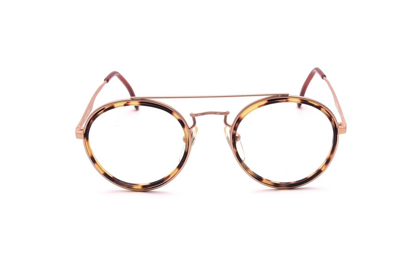 Рунде Брилле из металла mit Zell Innenringen золото матовое 50-18 мм Ретро Винтаж