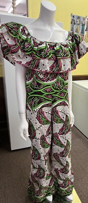 1 BEAUTIFUL 100% AFRICAN ANKARA  JUMPSUIT DESIGN SIZE 18